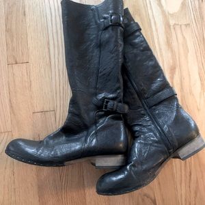 Super cute black leather knee high boots